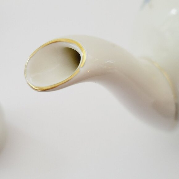 Vintage German Floral Teapot Pretty Pink & Orange Flowers H&C Heinrich Elegant - Picture 8 of 10